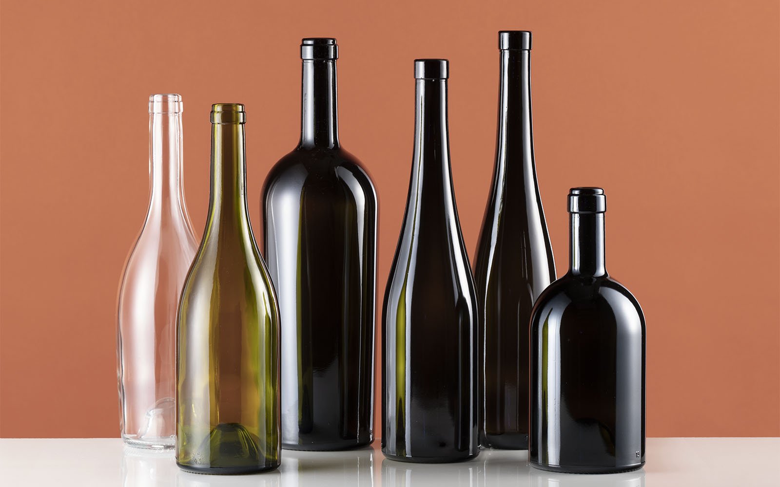 8 pezzi Bottiglie da 0,75 ml in vetro di bordeaux per vinificazione casalinga in vetro trasparente 